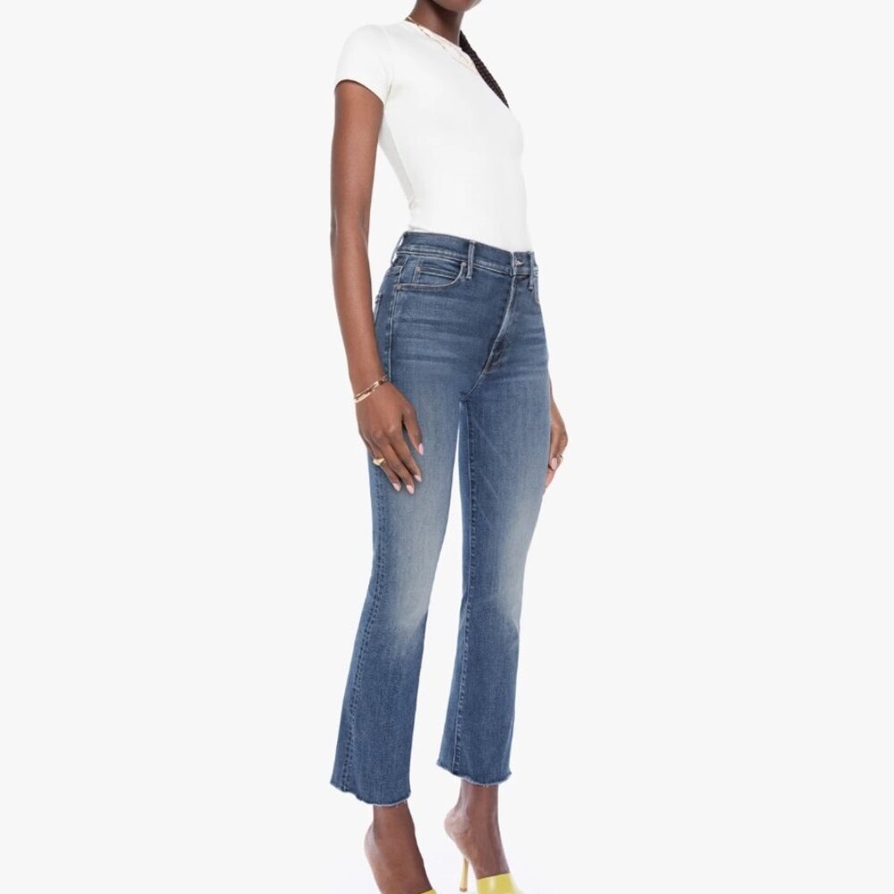 Mother Womens Hustler Patch Pocket Ankle Fray Jeans Size 27